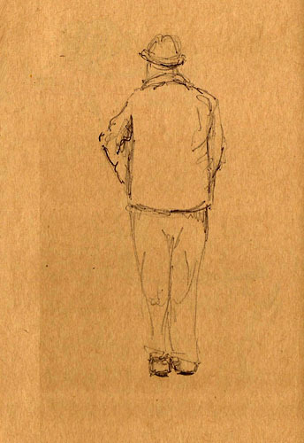 Guy waiting for light to change - Zebra 701 ballpoint.