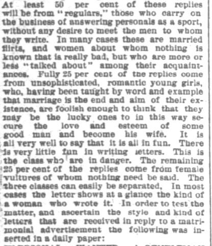 Portion of an article printed in Chicago Daily Tribune on Sunday, 28 December, 1884. (Part 1)
