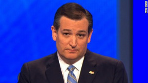 Ted Cruz telling a sad story about his half-sister, before obliquely blaming the Mexicans. Photo: CNN