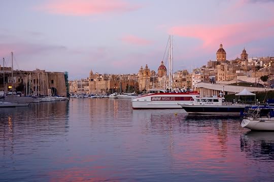 Boats line Senglea marina in Malta, a place that inspired Edward Lear's wanderlust, wordplay, and watercolor paintings. (Image by Joyce McGreevy)