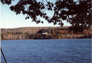 Sennebec Hill Farm from across the lake