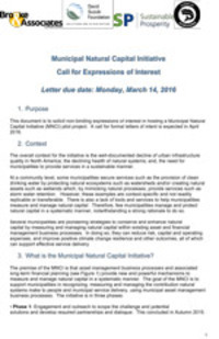 Photo: Municipal Natural Capital Initiative - Call for Expressions of Interest