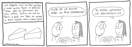 Tira cómica sobre las sutilezas de la gastronomía francesa y sus quesos.