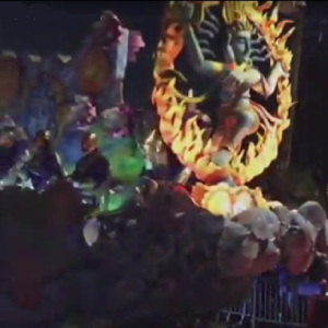 Shiva float 2016, Krewe of Proteus. Screencap from #paradecam at NOLA.com.