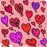 graphic of multiple hearts