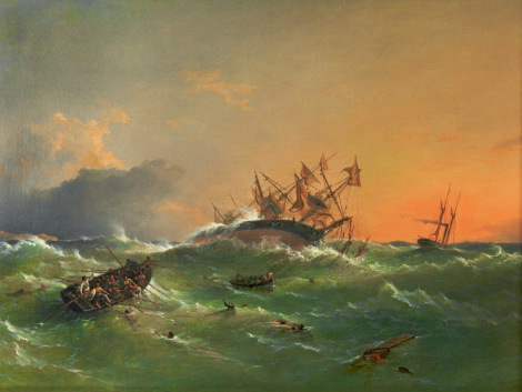 wreck of the hms orpheus by richard brydges beechey pd