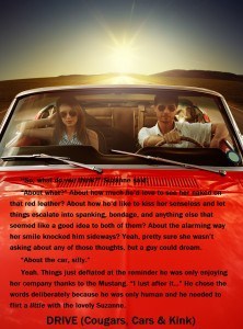 Couple taking a road trip in vintage convertible