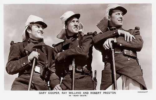 Robert Preston, Gary Cooper and Ray Milland in Beau Geste (1939)