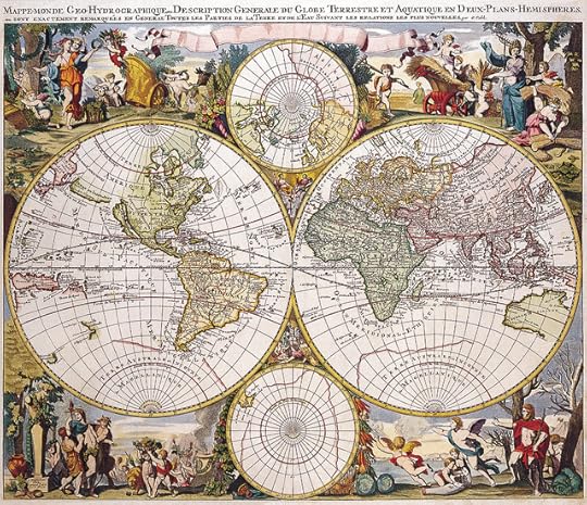 An antique world map.