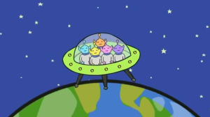 Green flying saucer