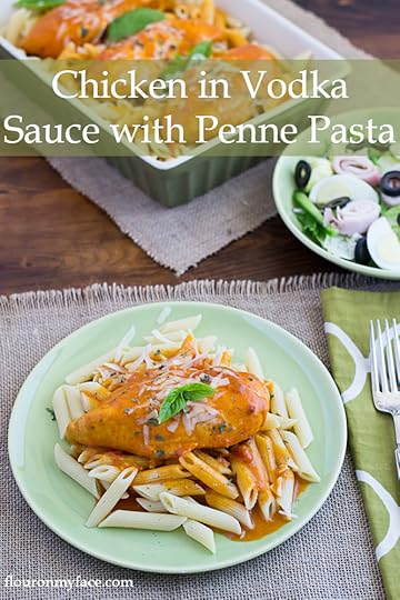 Crock Pot Chicken in Vodka Sauce with Penne Pasta recipe via flouronmyface.com