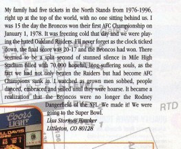 From the Denver Broncos Insider magazine