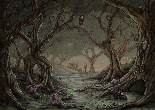 Creepy fairy tale forest