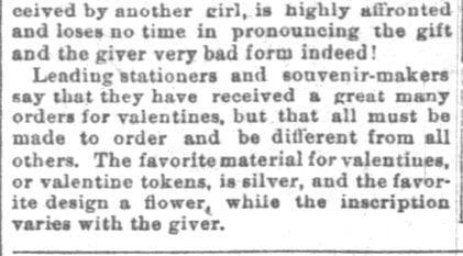 The Indianapolis News. Indianapolis IN. 10 February 1894. The Valentines for '94.