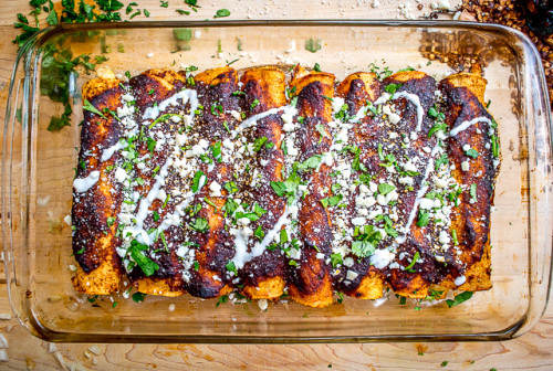 Ancho Chicken Enchiladas | mexicanplease.com