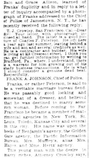 San Francisco Chronicle. 29 January, 1899. Part 4 of 10.