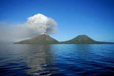 Mount Tarvurvur in Papua New Guinea; writing mania