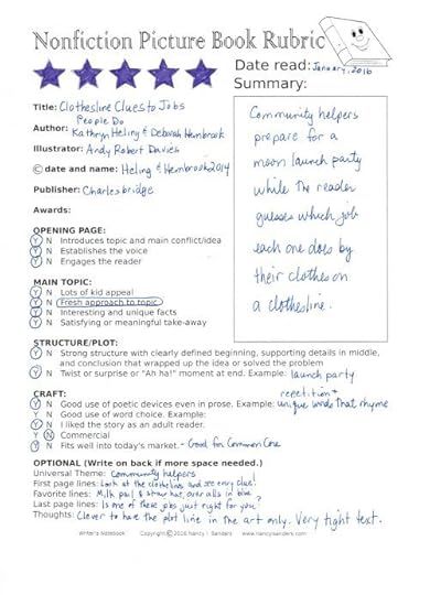 Clothesline Clues Rubric