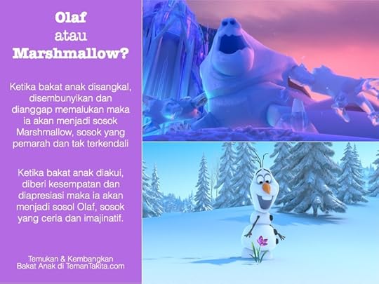 Olaf atau Marshmallow, frozen bakat anak