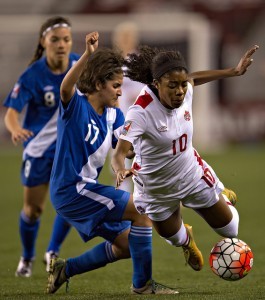 Ashley Lawrence in action against Guatemala. PHOTO: MEXSPORT/CANADA SOCCER