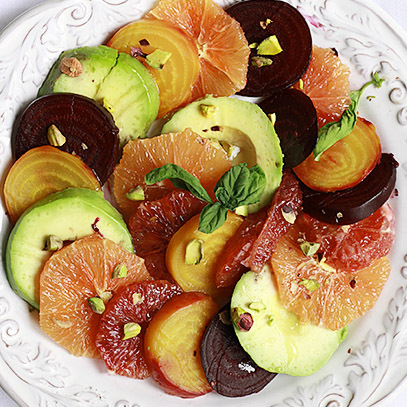 Rosted Beet, Citrus, and Avocado Salad 
