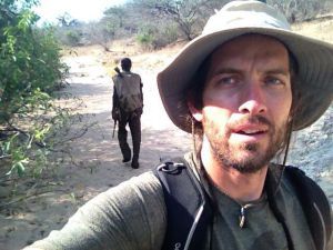 Brian Wood selfie on a Hadza honey run.