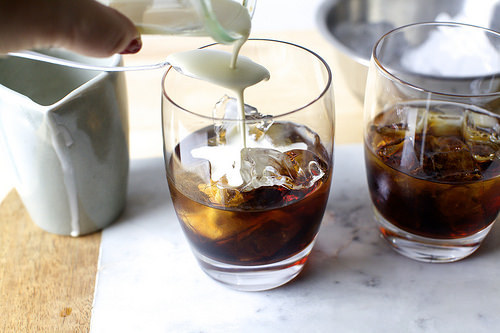 pour the cream off the back of a spoon