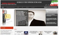 A screenshot of the homepage of the Habilian Association website featuring an interview censoring my criticism of Iran's human rights record.