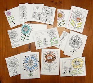 3 notecards FloraBunda 72