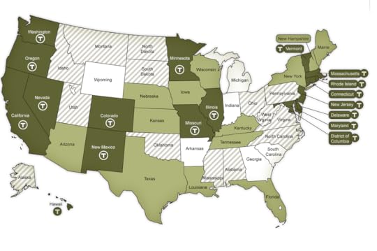 Diagonal lines: States where hate crime laws don't apply to LGBT