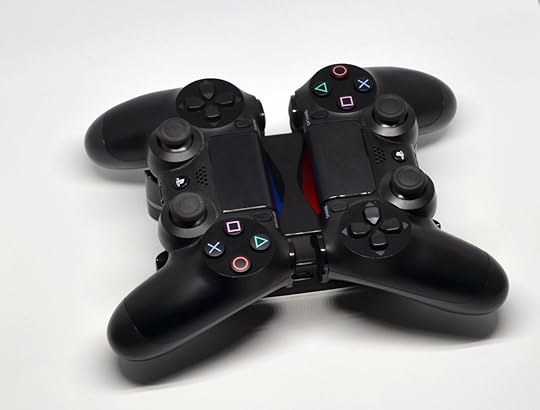 How the controllers look docked.