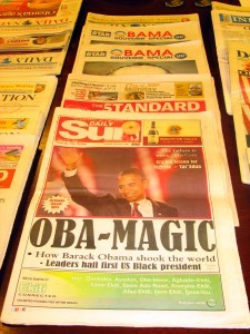 A sampling of African newspapers with Obama’s election headlines. African and Middle Eastern Division.