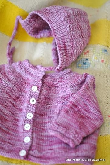 Sweater and cap set for a newborn girl. Like Mother Like Daughter