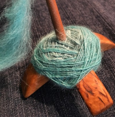 I love the little cushion of singles this spindle makes.