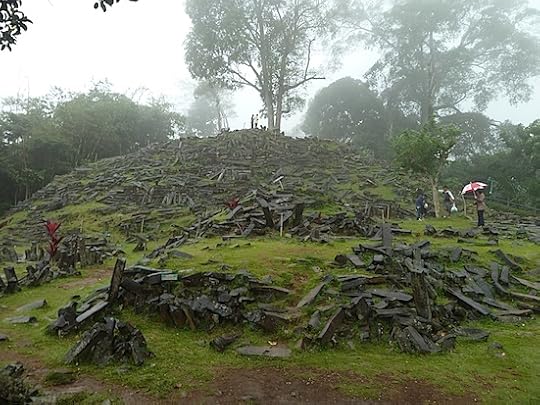 Figure 4. Terrace 1 at Gunung Padang viewed from the north (copyright, Andrew Collins, 2015). http://andrewcollins.com/page/news/eq_0515.htm