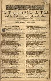 Shakespeare Richard III First Folio