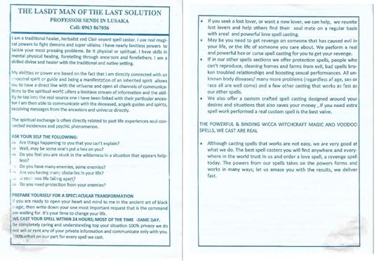 African Witch Doctor Sendi