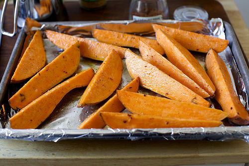 wedges with honey and two peppers