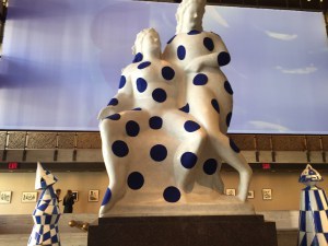 Blue polka dots are at the eastern end of the NYCB's vestibule
