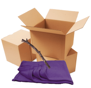 boxes blanket stick