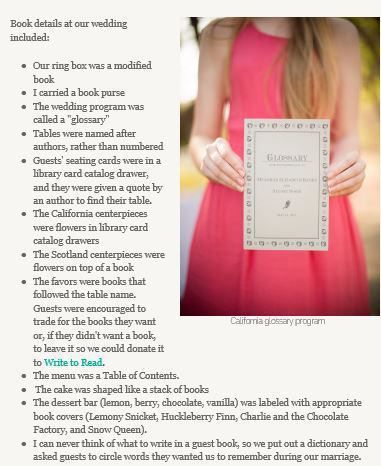 wedding book details
