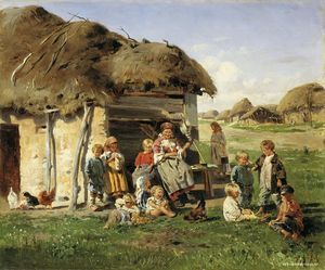 Makovskiy_vladimir_peasant_children_1890