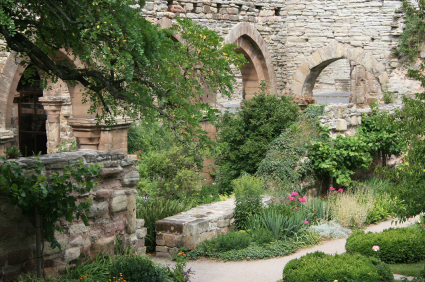 Formal Garden, Flower Bed, Old Ruin, Gothic Style, Monastery, Abbey, Church, herbs