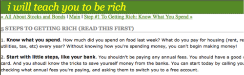 The first version of my site was focused on personal finance.