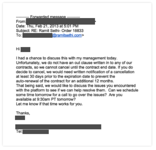 Translation: We feel sorry for you, but we’re still collecting your $100,000.