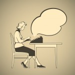 Girl at typewriter