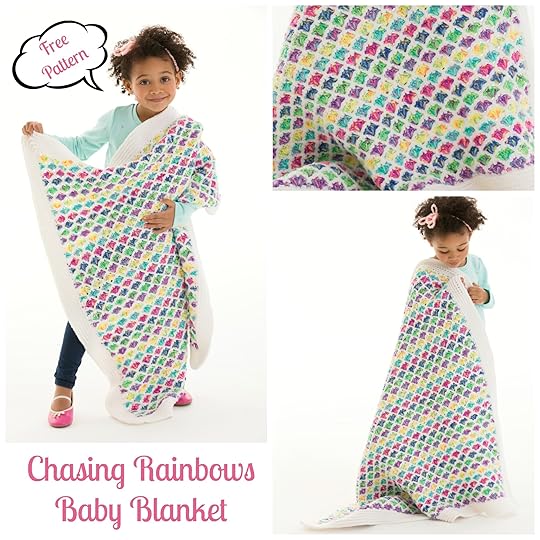 LW5174 Chasing Rainbows Baby Blanket by Marly Bird. Free Pattern