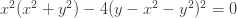 x^2 (x^2+y^2) - 4 (y-x^2-y^2)^2 = 0 