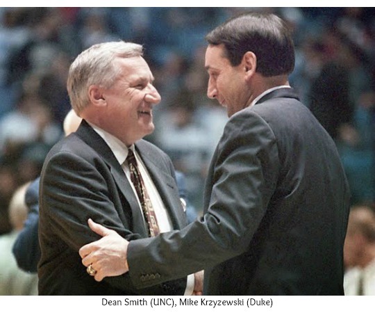 Dean Smith and Mike Krzyzewski