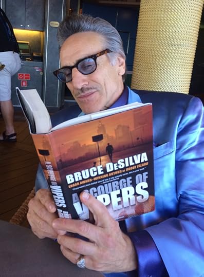 Bluesman Rick Estrin reading my novel,